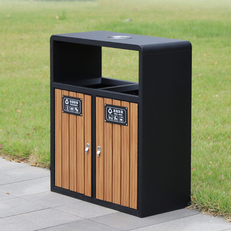 鋼木分類垃圾桶