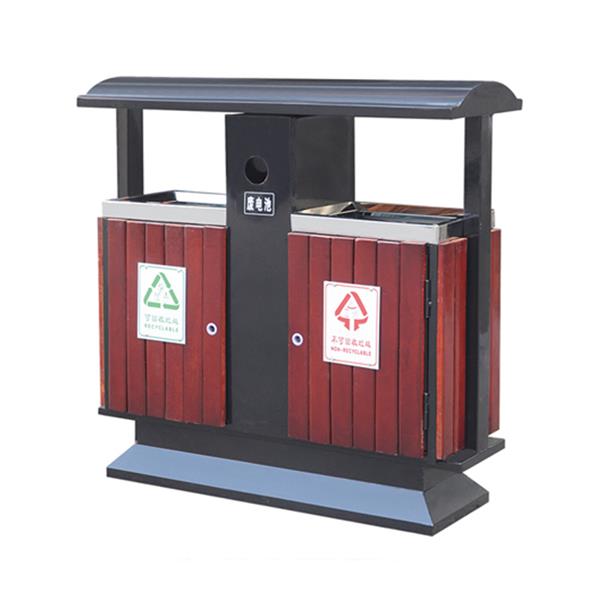 鋼木分類垃圾桶